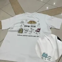 Korean 2025 Summer New Snow Peak Short-sleeved Crew Neck T-shirt Loose Versatile Cotton Top Unisex Harajuku men clothing