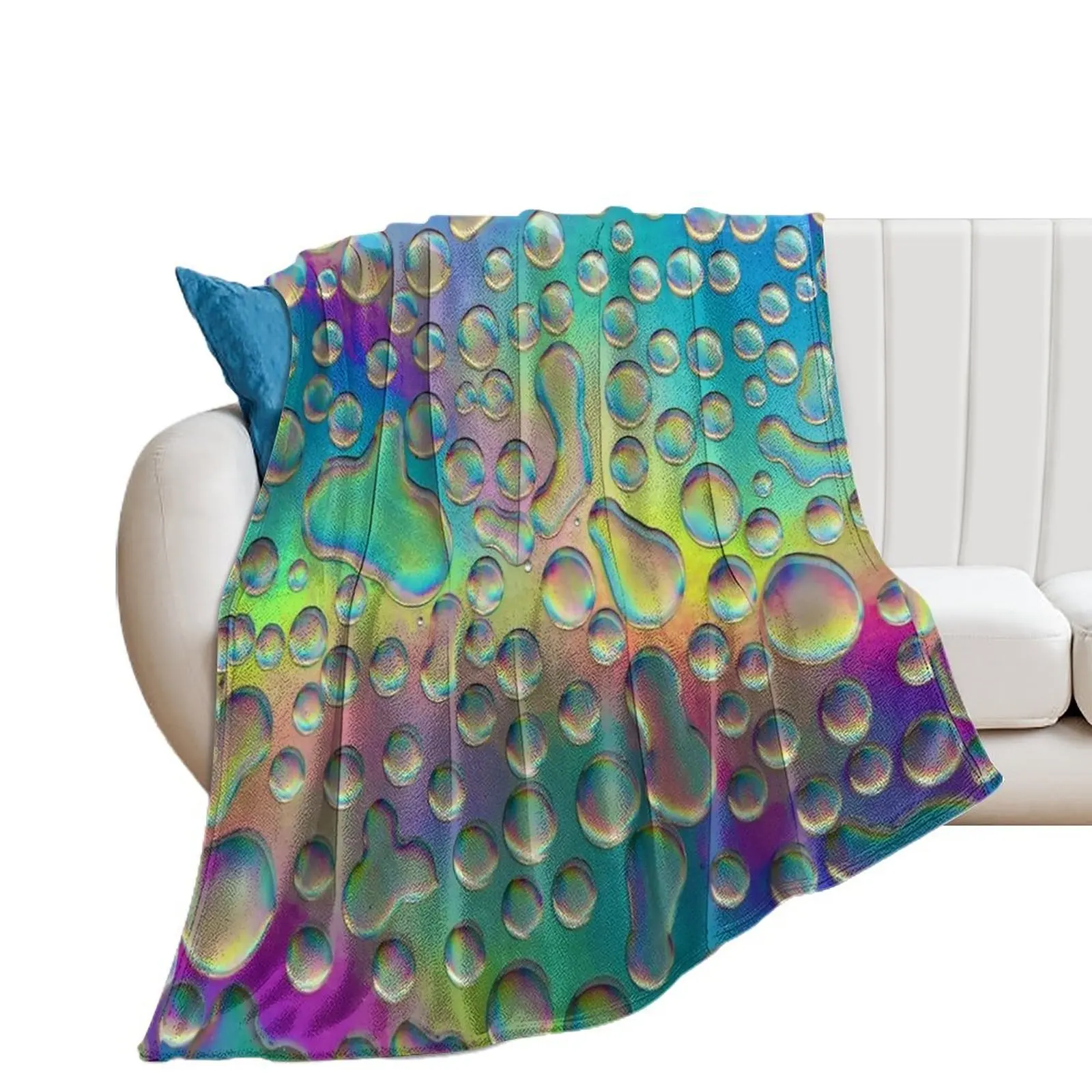 Neon Drips Throw Blanket Hairys sofa bed Bed linens Luxury Blankets