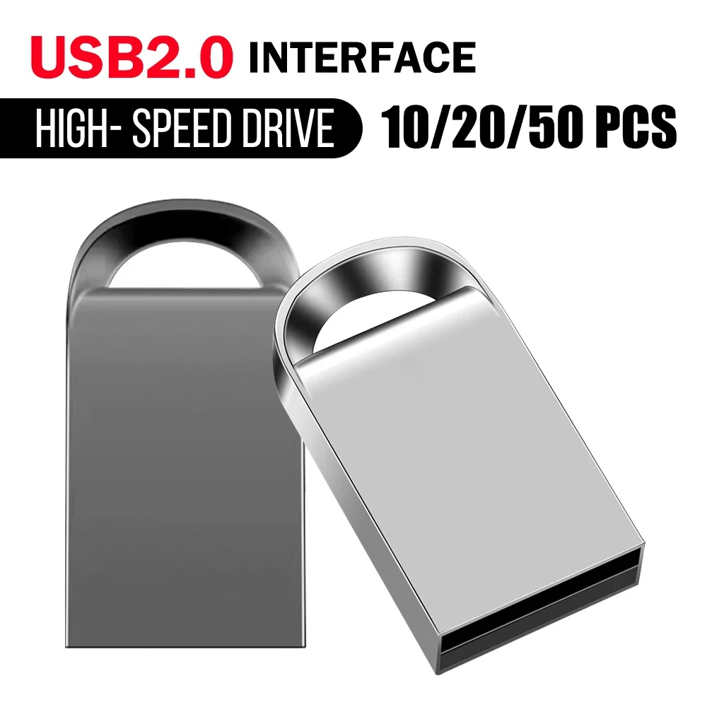 

10/20/50pcs Mini metal USB flash drive 16GB 32GB 64GB 128G Personalise Pen Drive Thumb USB Memory Stick U disk gift Custom logo