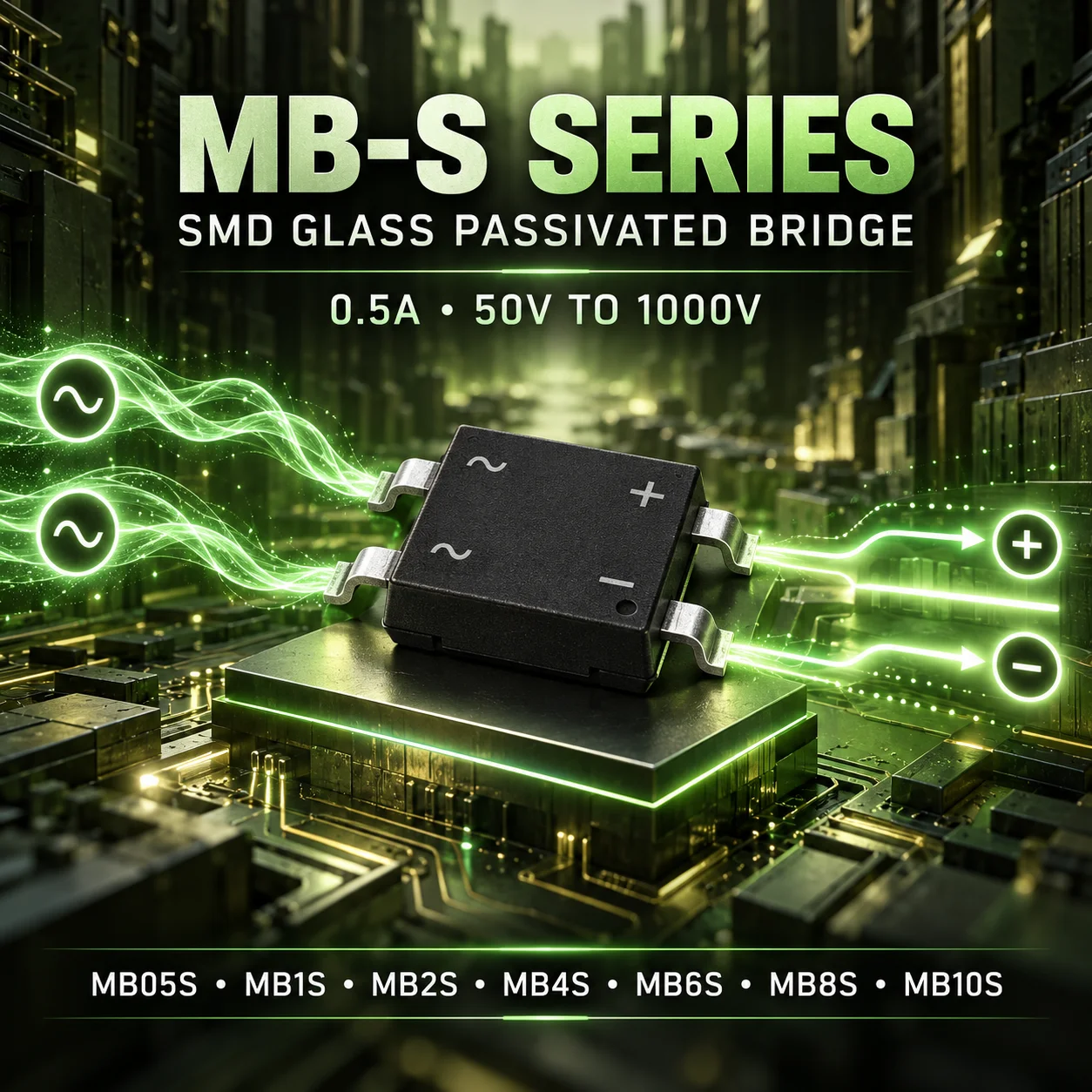 Factory Direct Supply: Brand-New Genuine MB05S MB1S MB2S MB4S MB6S MB8S MB10S Electronic Component