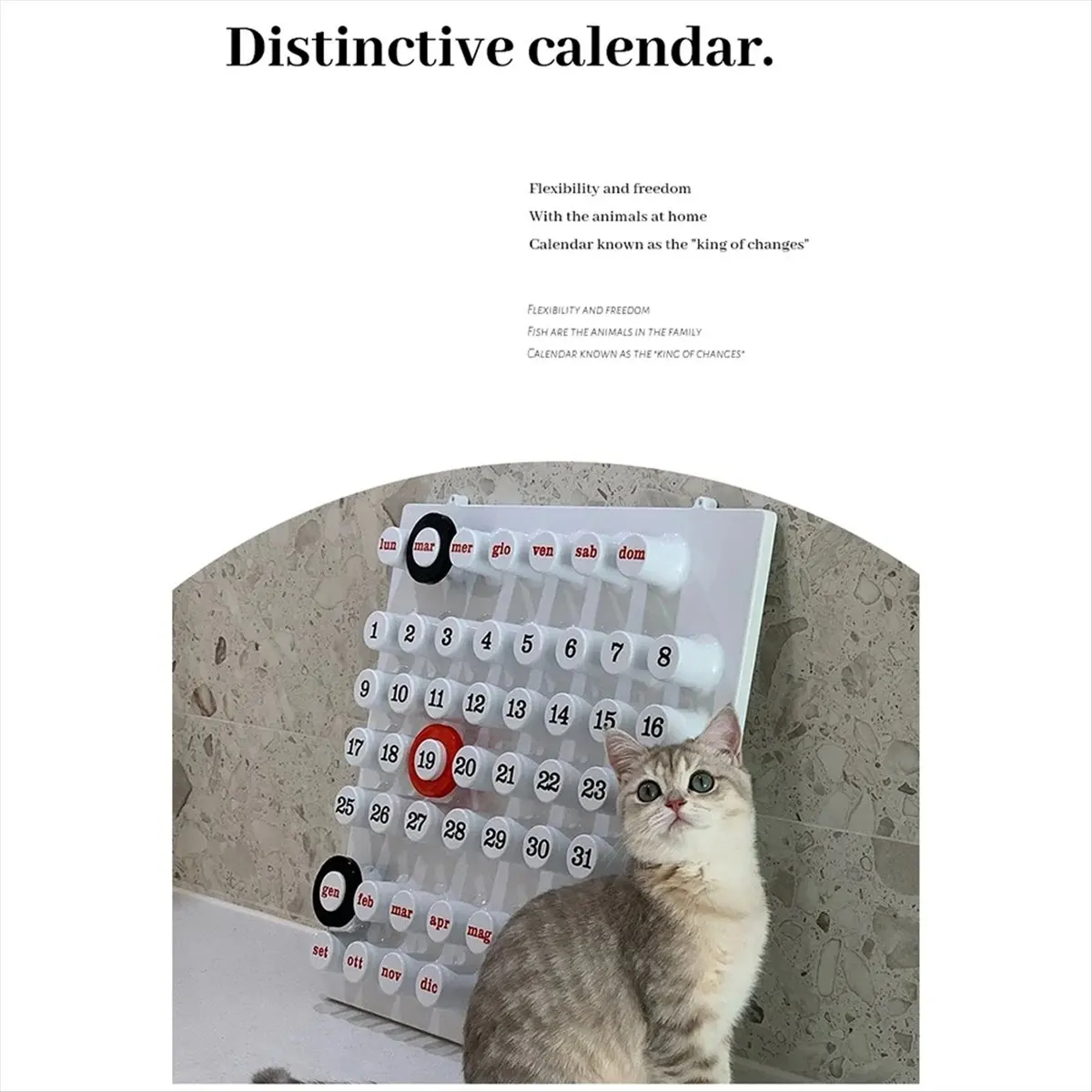 

A08I Personalized Calendar Board Creative Perpetual Calendar Internet Celebrity Ins Style Home Decoration Desktop Shooting B