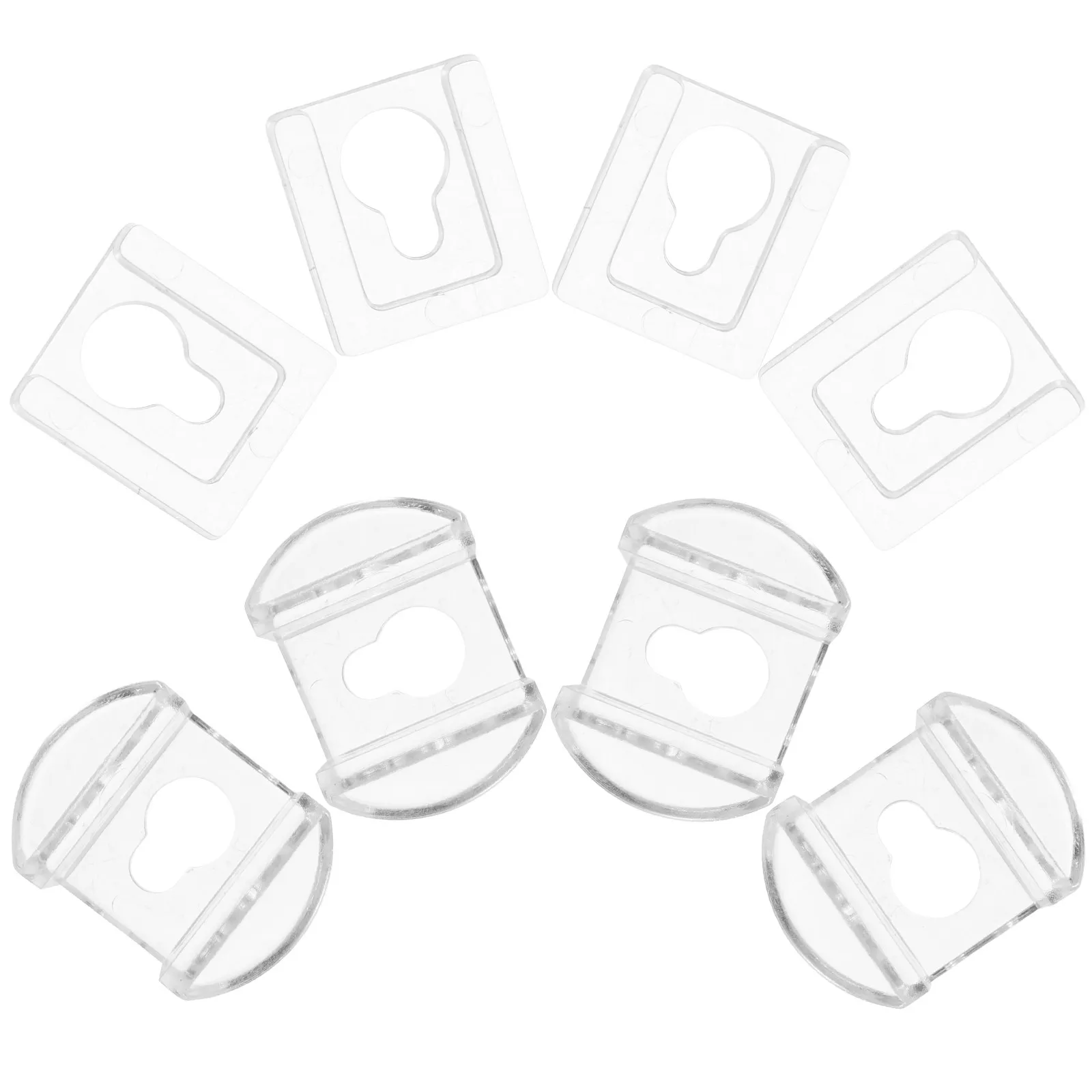 8Pcs Picture Hanger Acrylic Keyhole Brackets Heavy Duty Frame Mount Mirror Holder Mounting Clips Wall Hanging Tool