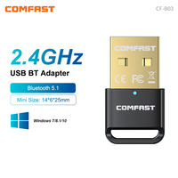 COMFAST USB Bluetooth 5.1 Dongle Adapter PC Laptop Speaker Mouse Keyboard Gamepad Receiver 2.4GHz Audio For 10M Win8.1/10/11