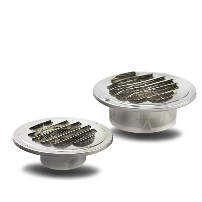Grille de Ventilation Murale Extérieure en Acier Inoxydable, Bouchon Rond de 70 à 200mm, Système de Ventilation