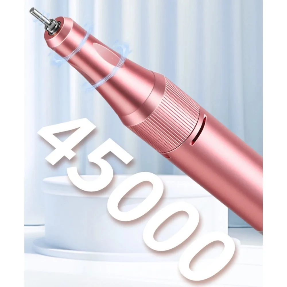 45000RPM Nail Drill Machine Electric Portable Nail File Rechargeable Nail Sander for Gel Nails Polishing for Home Manicure Salon