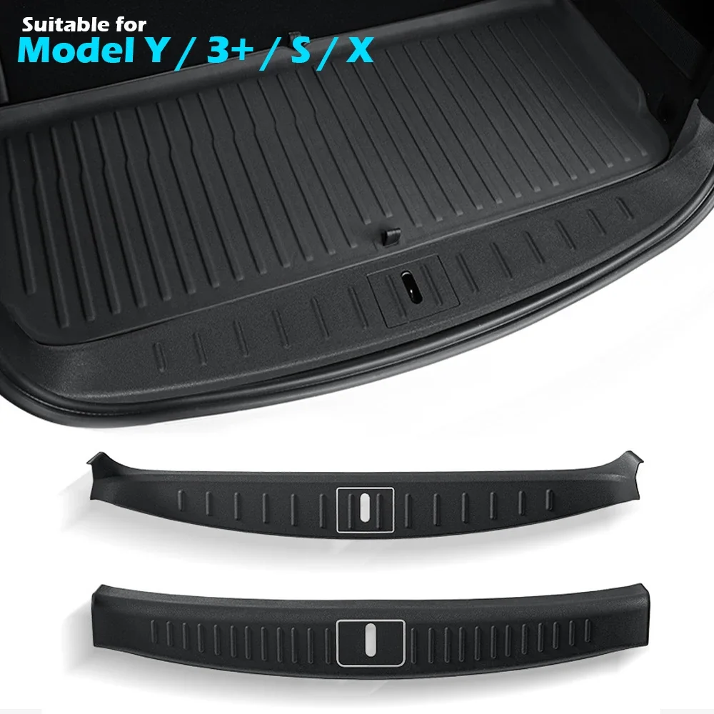 

BEVO TPE Rubber Rear Bumper Guard for Tesla Model Y 3 Highland S X Rear Trunk Door Sill Protector Cargo Threshold Sill Cover