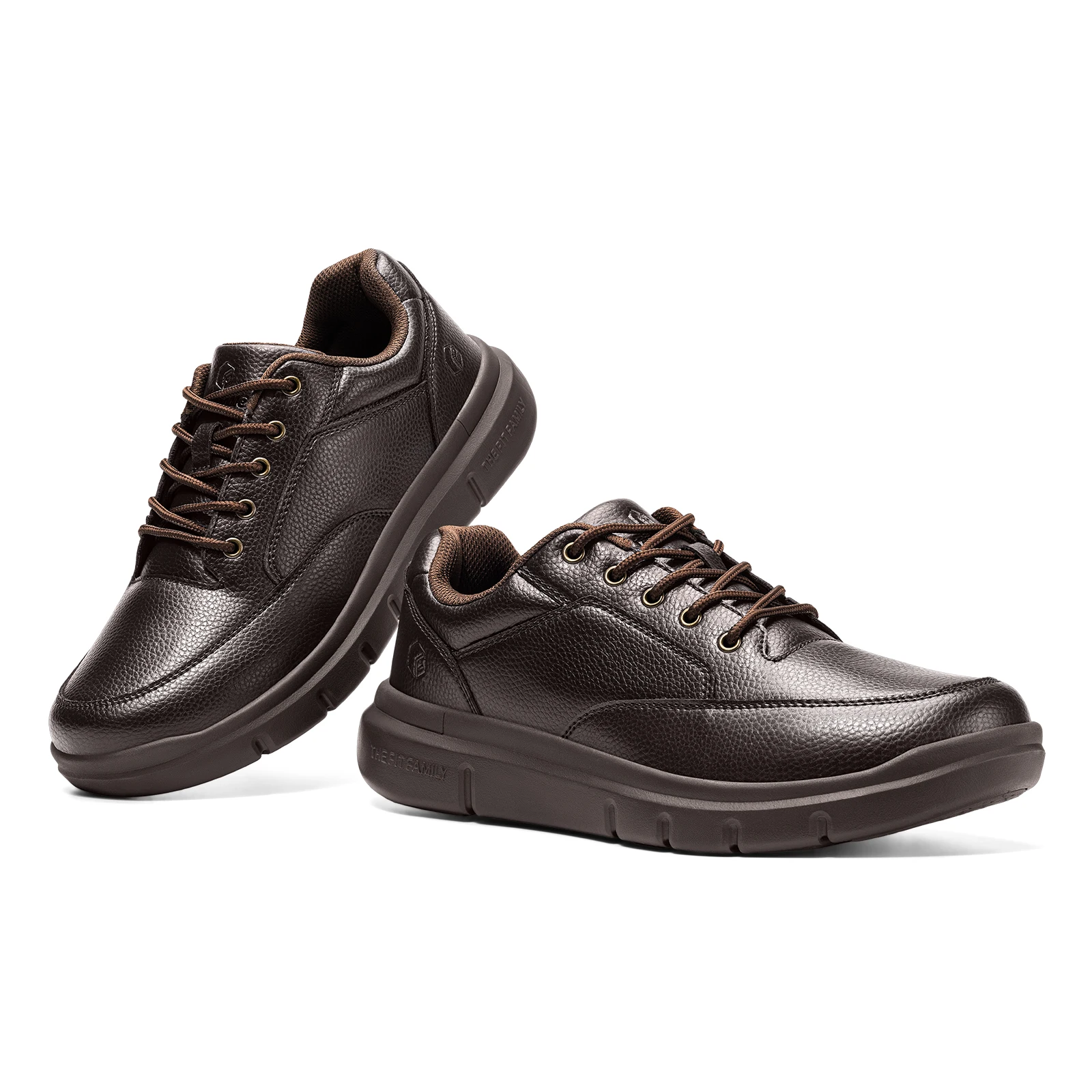 FitVille Wide Fit Men's Dress Shoes Lace-Up Leather Oxford shoe , Non-Slip Comfort Business Casual Footwear with wide Toe Box for Wide & Swollen Feet