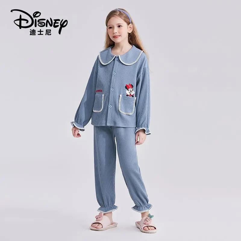 Cute anime peripheral Minnie series autumn suit Kawaii Disney creative girls goose down long-sleeved home wear pajamas wholesale