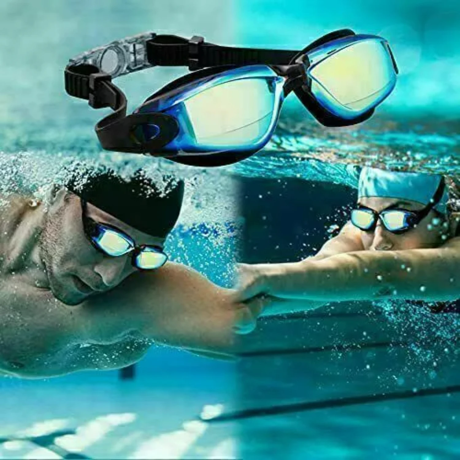 Swimming Goggles Mirror Clear Anti-UV Anti-Fog Swim Glasses For Adult And Child~