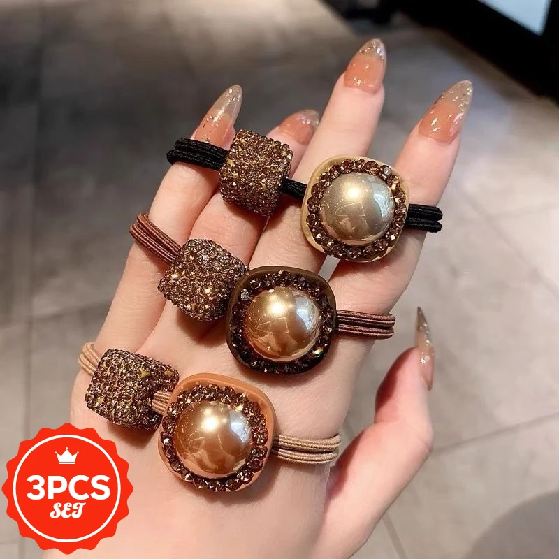 

3Pcs/set New Fashionable Hair Tie High Grade Head Rope Women's Hair Elastic Temperament Hairbands Ponytail Headwear