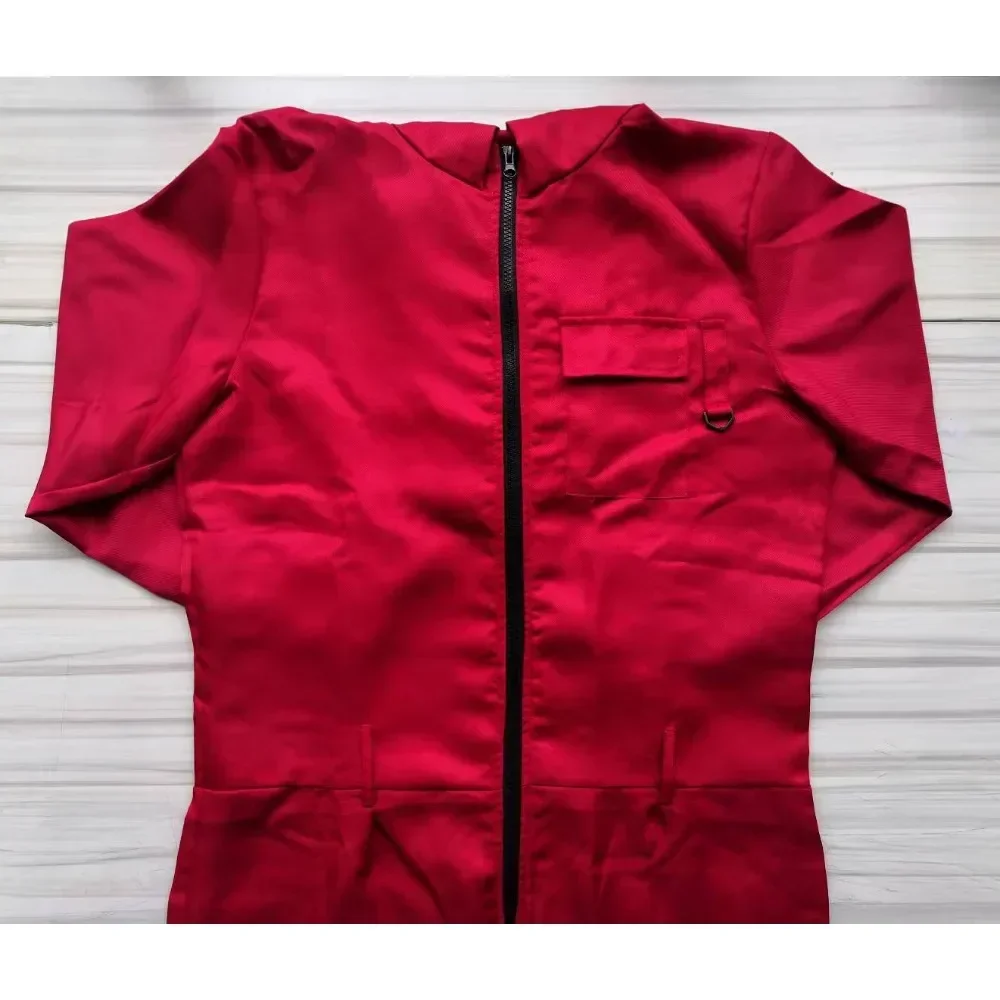 South Korean Movie Red Jumpsuit Villain Cosplay Costume Bodysuit Full Set Adult Men Party Clothes Halloween Carnival Role Play