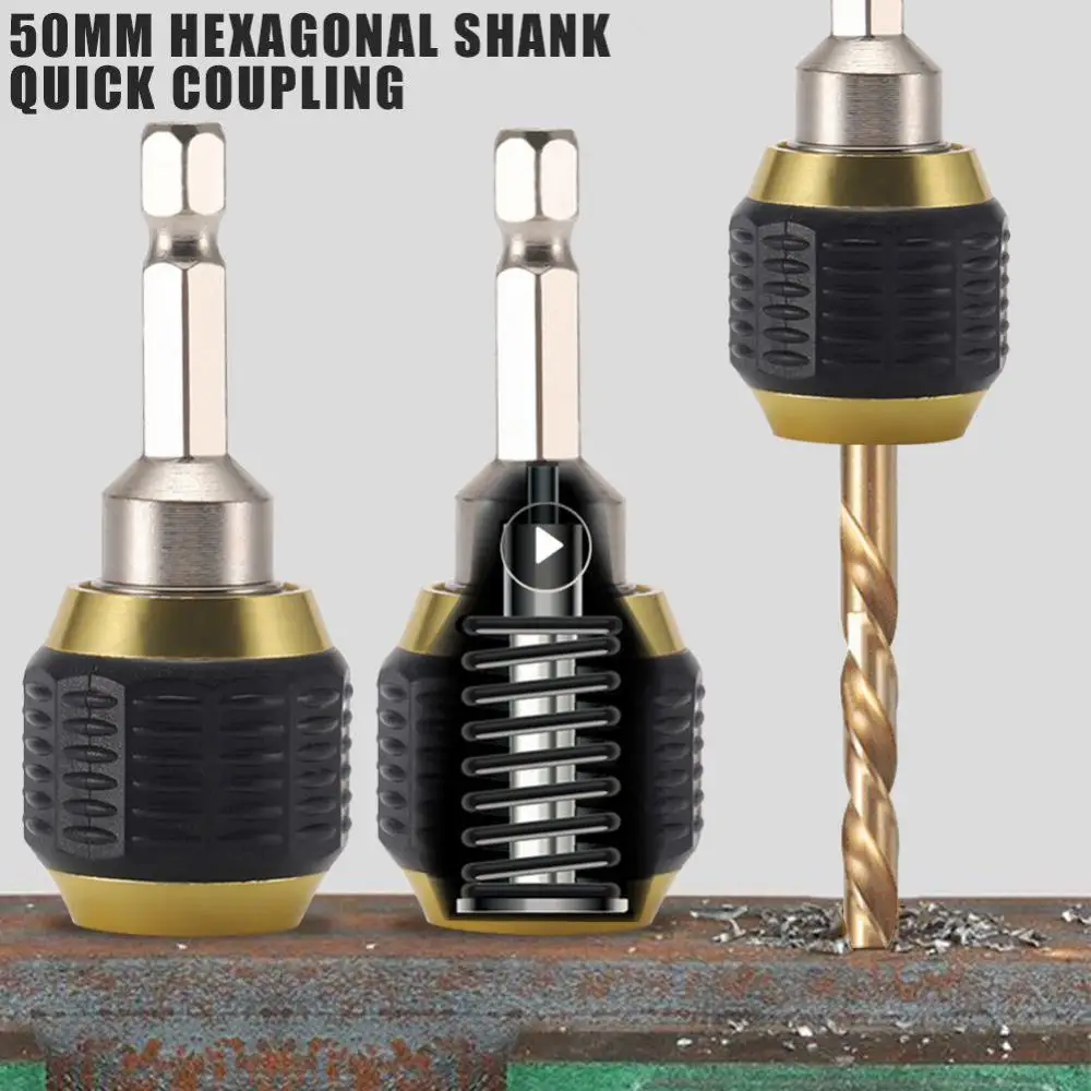 1/4 Inner Hex 50mm 60mm Hexagonal Shank Quick Coupling Power Tool Accessories Electric Drills Adapters Drill Bit Holder Parts