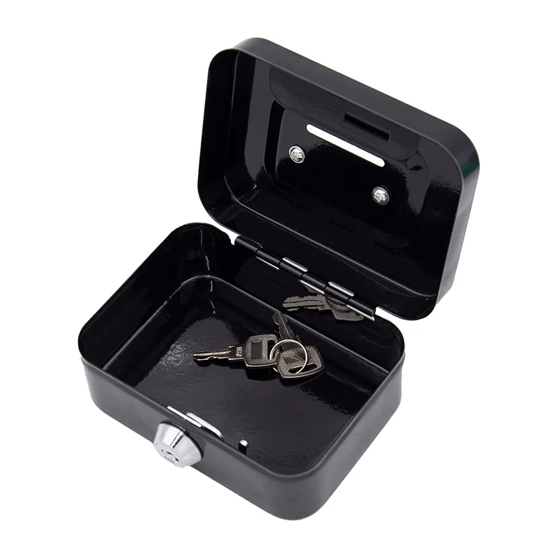 Metal Cash Box Safe Lock Handheld Piggy Bank Portable Security Money Storage Box With Key Coin Collection Container For Kids