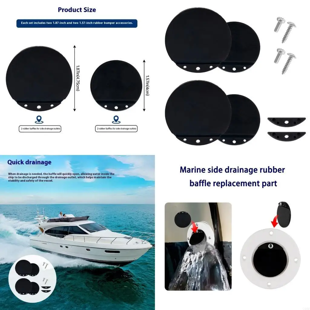 

G99F Marine Drainage Flap Repair Set Scupper Valves Flapper Repair Easy Installation