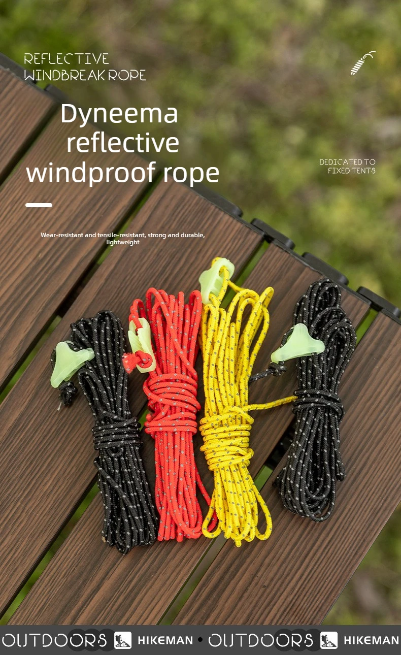 2 mm x 4 m reflektierendes Dyneema-Abspannseil, Zeltseil, hochfestes UHMWPE, winddicht, für Camping, Plane, Überdachung, Outdoor, Wandern, Schnur, Pfahl-Set – Detail 1
