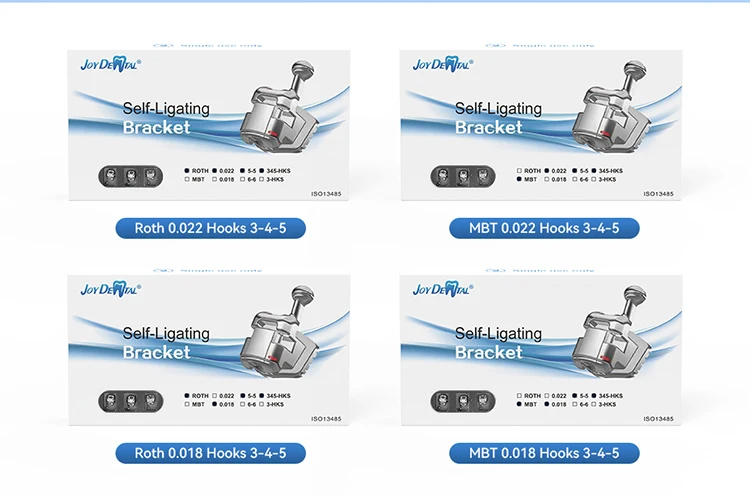 AZDENT Dental Kieferorthopädische Klammern Selbstligierende Zahnspangen Metall Monoblock MIM Roth/MBT 0,022 Haken 3-4-5 Zahnheilkundematerialien – Detail 6