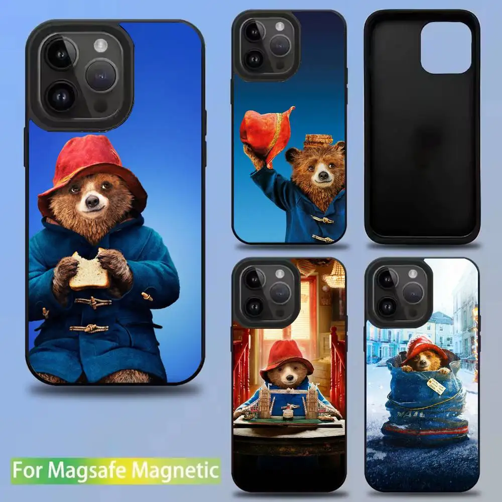 

Cute P-Paddington Bear Phone Case For iPhone 16,15,14,13,12,11,Pro,Max,Plus,Mini,SE New Magsafe Magnetic Wireless Charging