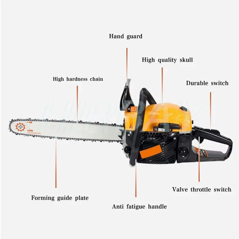 Gasoline Chainsaw 2.2KW High-power Chainsaw Petrol Chainsaw Wood Cutting Household Hand Tools Fuel-saving Cutting Machine