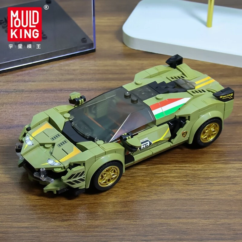 

Mould King 27003 Speed Sports Car Model Building Block Kit with Display Box Luxury Car Series Assembly Bricks Toy Kid Adult Gift