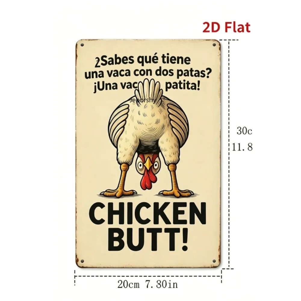 Placa Metálica Gallina Graciosa Vintage, Frase Humorística, Impermeable Resistente, Decoración Hogar Y Bar