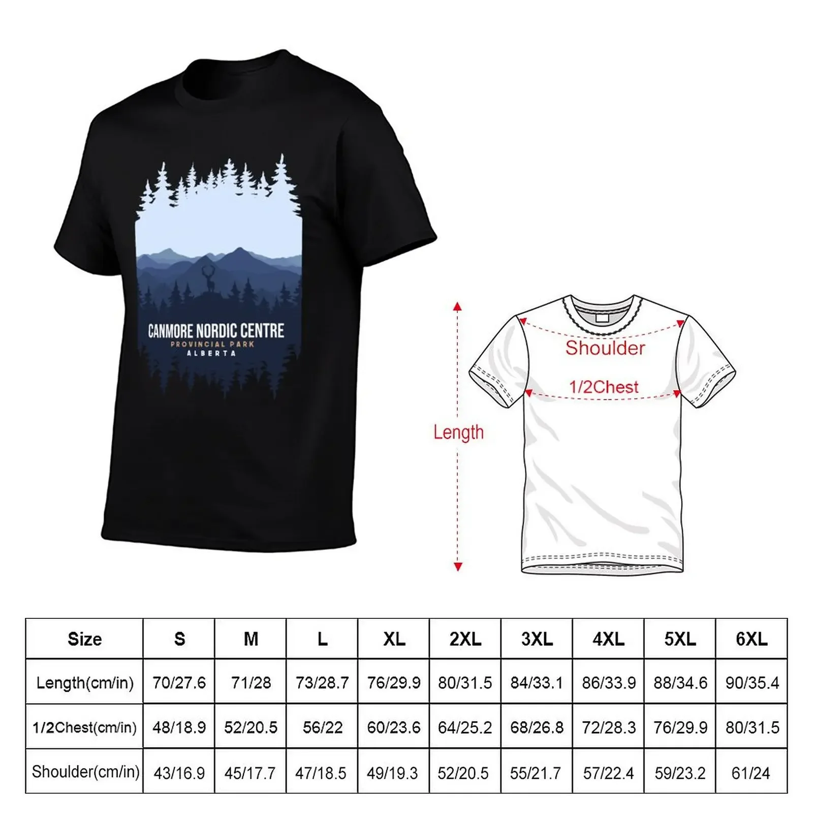 Canmore Nordic Centre Provincial Park Alberta Canada Mountain And Pine Tree T-Shirt anime figures heavyweights mens clothing