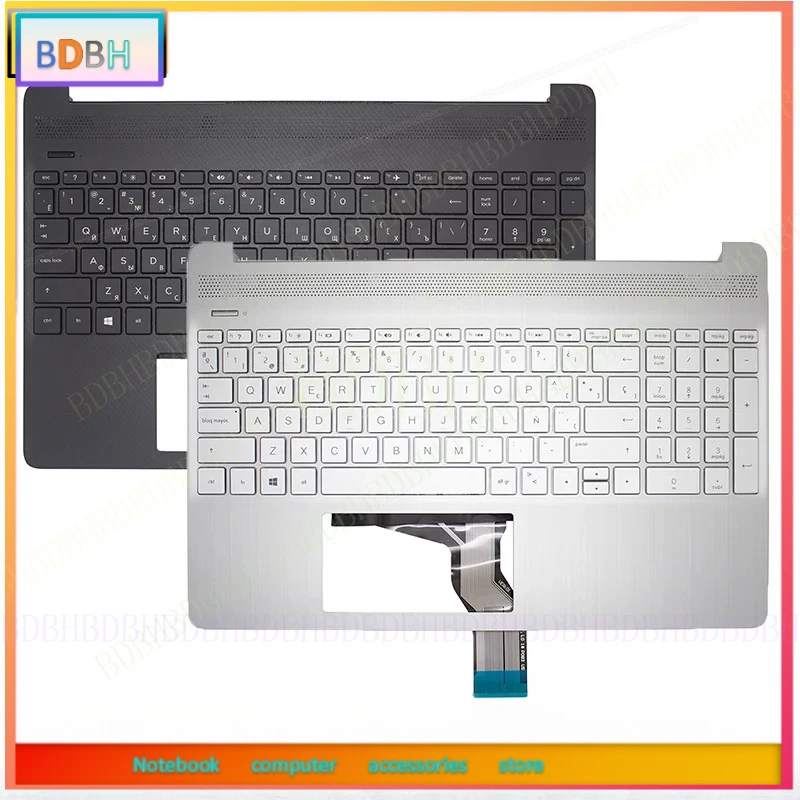 Original New US Spanish Keyboard For HP 15S-EQ 15S-FQ 15-EF 15-DY TPN-Q222 Laptops Palmrest Top Housing Keyboard Case L63579-001