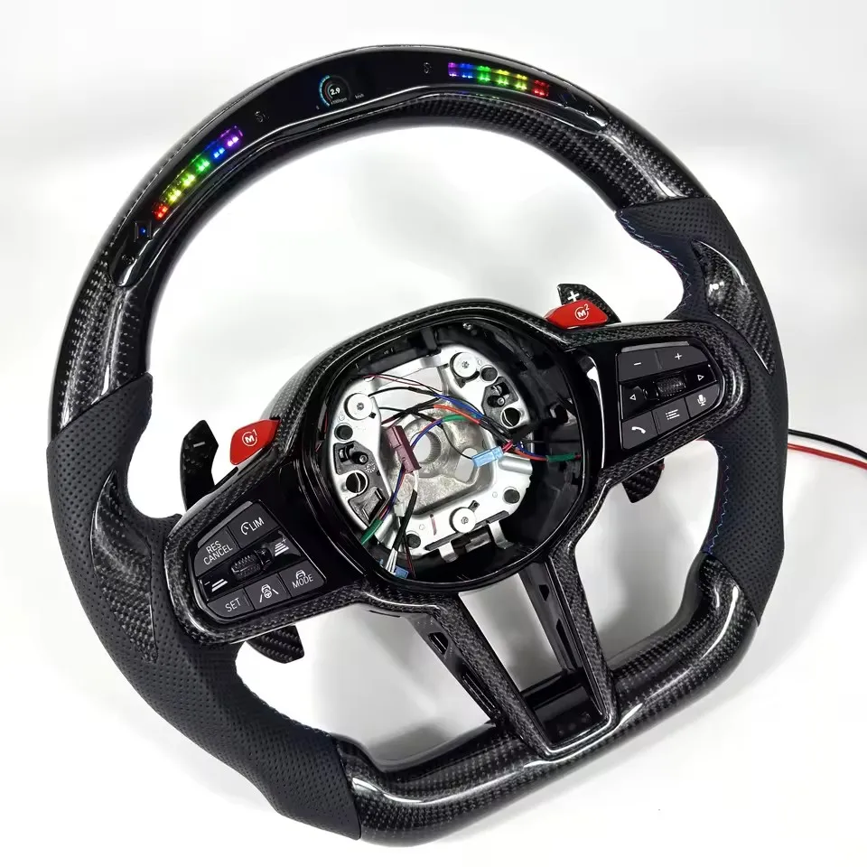LED Customized Carbon Fiber Leather Car Steering Wheel For BMW G02 G05 G09 G11 G12 G15 G20 G22 G28 G29 G30 G80 Steering Wheel view 4