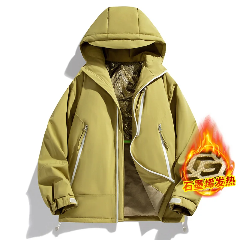 Big Size Men\'s Winter Jacket Hooded Zip-up Padding Oversize Parkas Men Padded Autumn Outerwear Male Waterproof Coat Windbreaker