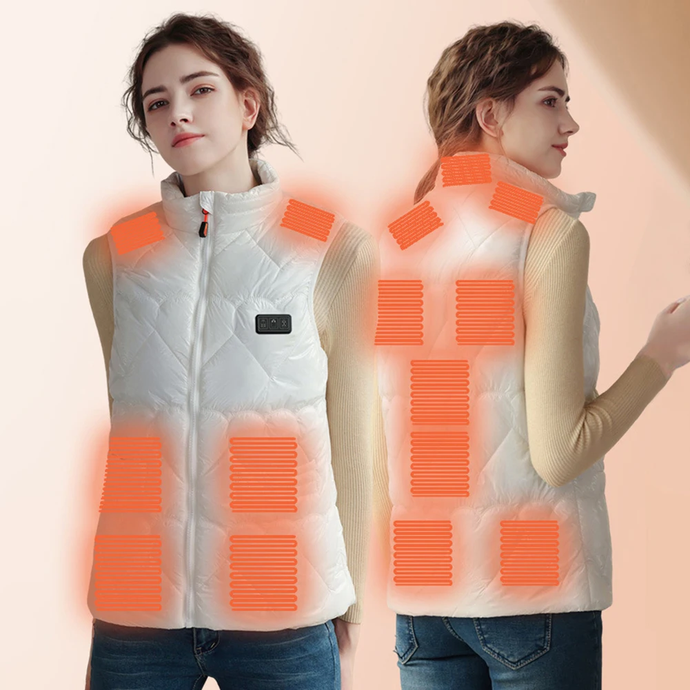 

Unisex Thermal Vest USB Charging 15 Areas Heated Warm Heated Vest 3 Temperature Mode Electric Heating Gilet Cotton for Men Women