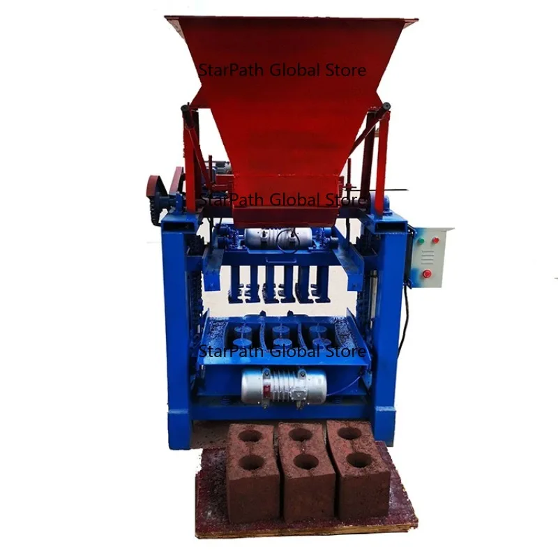 QT4-35 Electric Movable  Hollow Inter   ing Cement Concrete  Paver B    Brick Making Machine