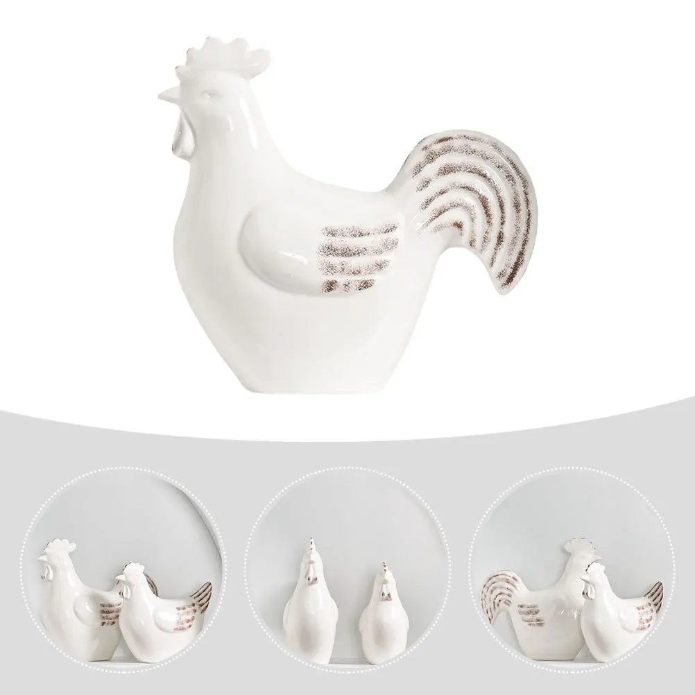 

Desktop Rooster Decor Ceramic Material Creative Statues for Room Garden Shelf Table Top Vibrant Refined Home Decoration