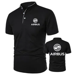 Mens Short Sleeve Polo Shirt AIRBUS AVIATION Flight Airbusfan A320 Tee Vintage Henley Shirt Mesh Cotton T-Shirts Camping Tshirt