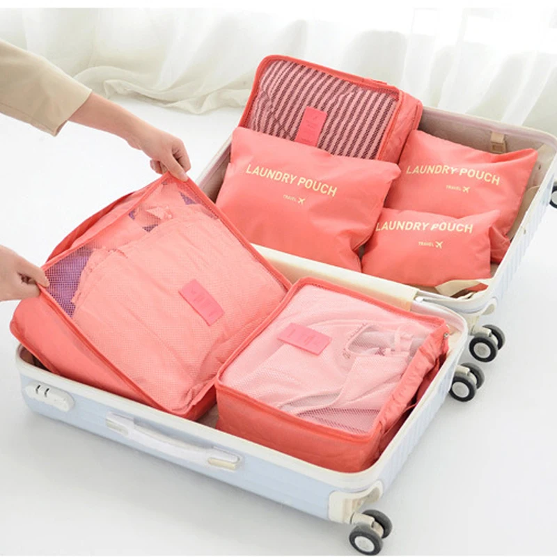 Travel Organizer Storage Bag Set for Clothes Tidy Organizer Wardrobe Suitcase Pouch Travel Organizer Bag Packing Cubes Cube Bag