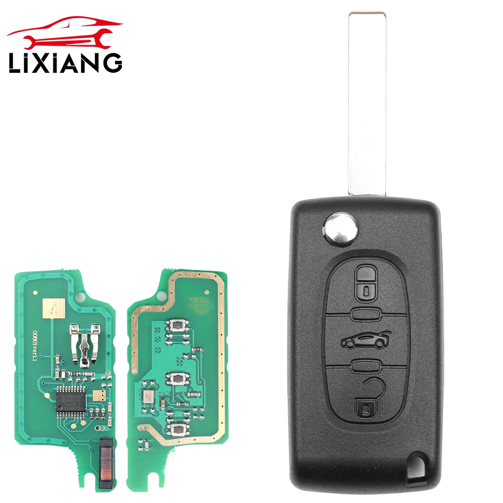 Peugeot 207 307 308 407 607 807 Citroen C2 C3 C4 C5 C6 Xsara Berlingo Flip Remote Car Key HU83 VA2 0536 ASK/FSK کے لیے LIXIANG