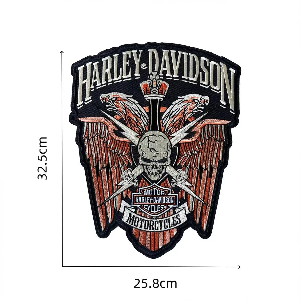 

For Harley Davidson Glide Ultra Classic 1250 S PA 1250S PA1250 Motorcycle Logo Back Patch Large Embroidered Patch For Clothing