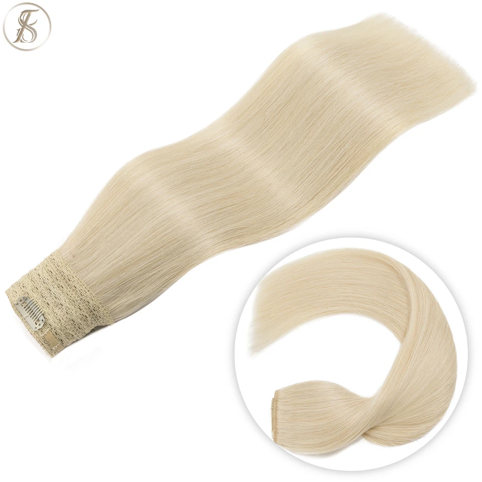 TESS Wire In Hair Extensions Double Drawn Natural Hair Extensions Bundles Human Hair 18inch Thick Hairpiece Invisible Fish Line