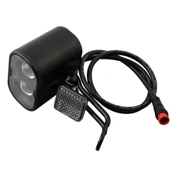 12-48V Bicycle Lithium Battery Headlight 2pins Waterproof Plug Front Lamp Mountain Road Bike Accessories Cycling Parts