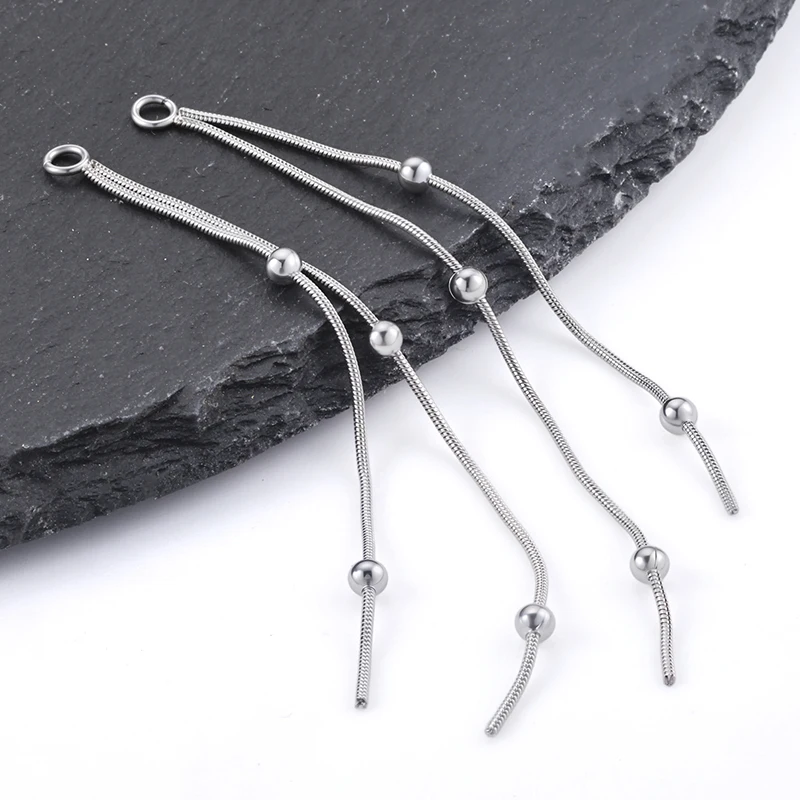 

Stainless Steel Tassel Pendant Snake Bone Round Bead Chain For Jewelry Making Earrings Bracelet Crafts Materials DIY Accessories