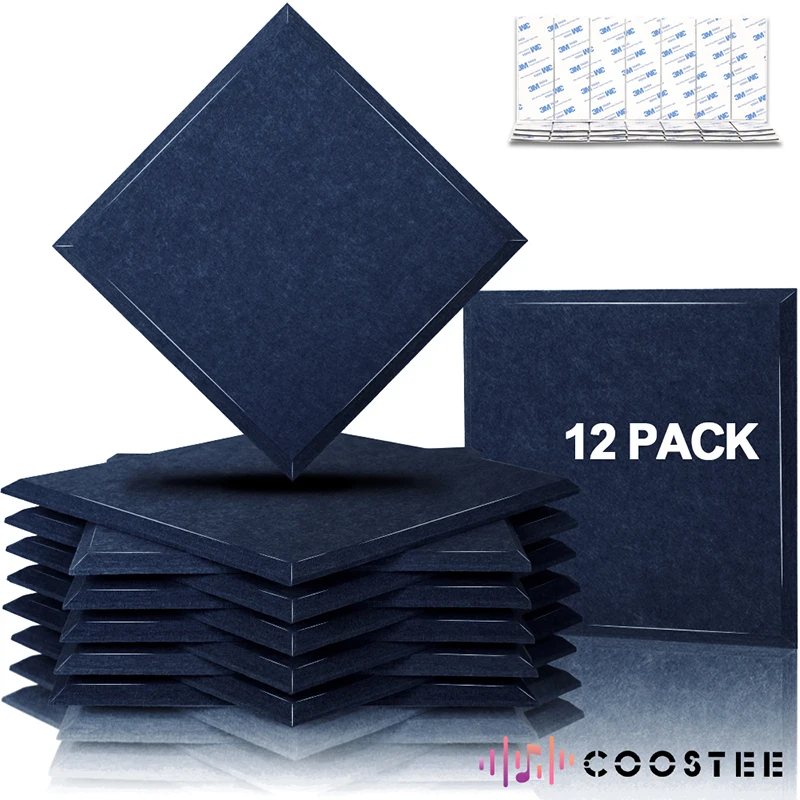 

12 Pack 30*30cm Sound Proofing Wall Stickers Bedroom Wall Sticker Self-Adhesive Sound Proof Sound Isolator Home Accessories