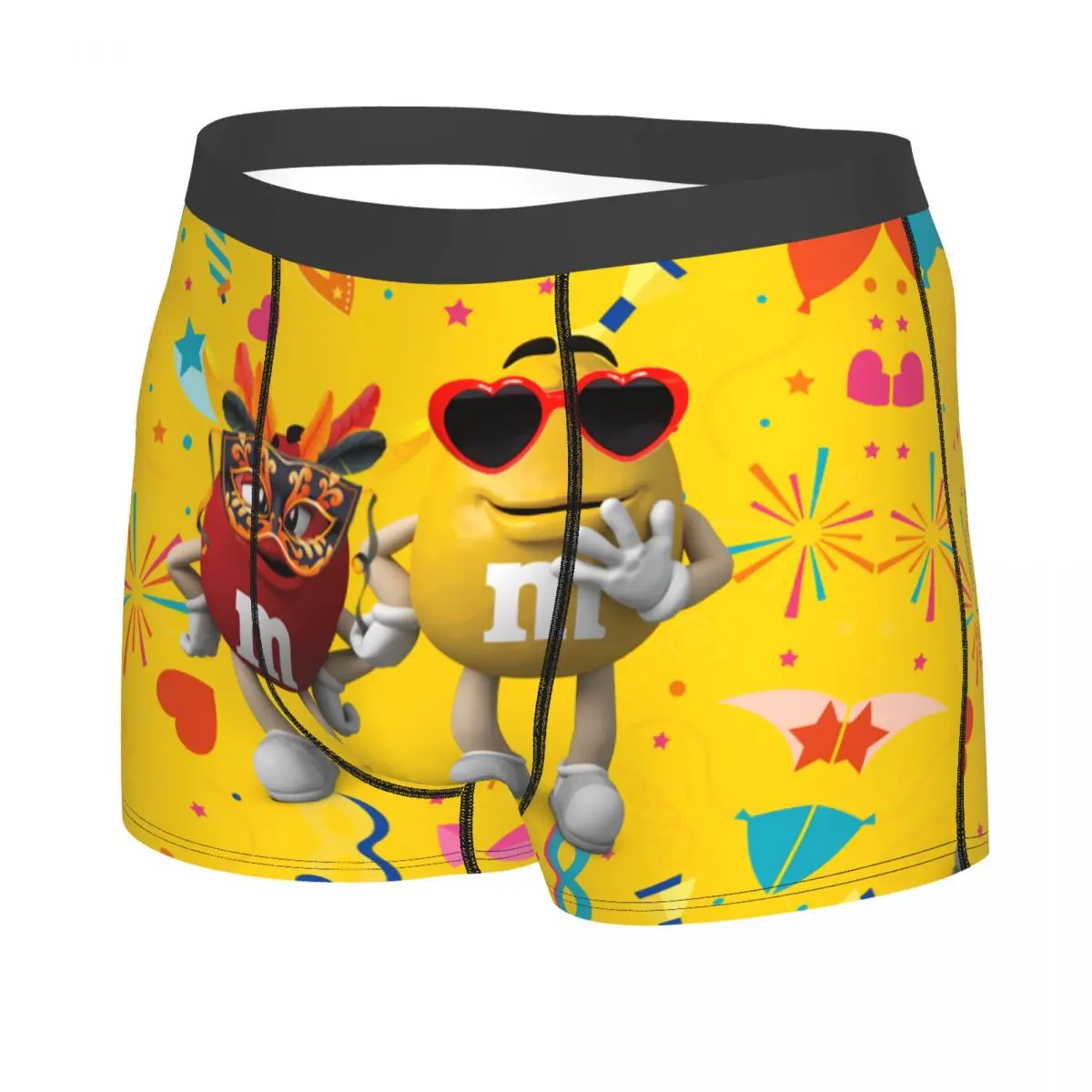 Custom Novelty MM Characters Boxers Shorts Panties Male Underpants Stretch Happy Smiley Face Briefs Underwear