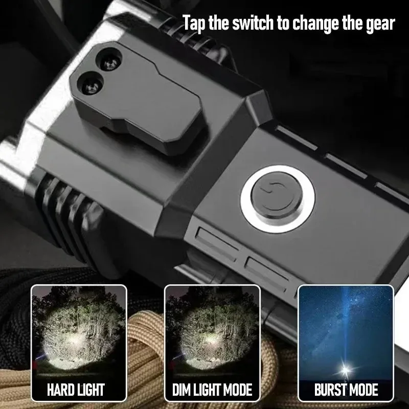 Multifunctional Flashlight Rechargeable Emergency Lamp 8 Functions Portable Camping Lantern Magnetic Work Side Light Hand Torch