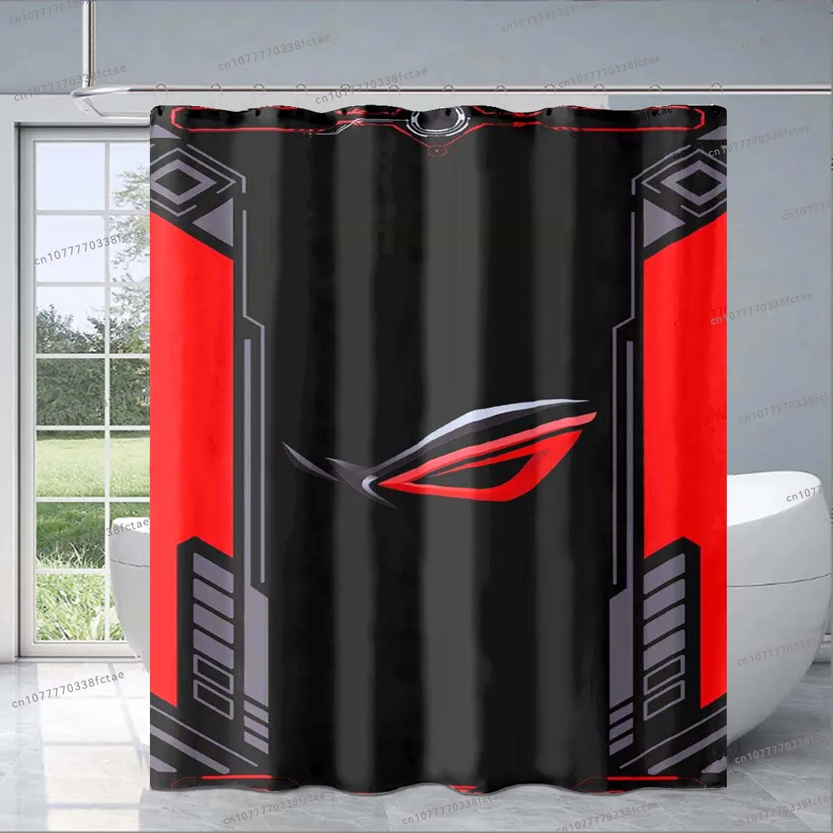 ROG Anime Shower Curtain Game Logo Shower Curtain Adult Children Bathroom Decoration Shower Curtain Boy Birthday Gift