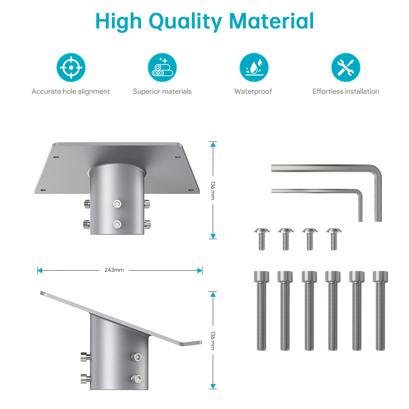 

EDUP SK0151 Starlink Performance Gen3 Pipe Adapter Secure Stable Heavy Duty Anti-Shake Weatherproof Durable Pole Mount Bracket