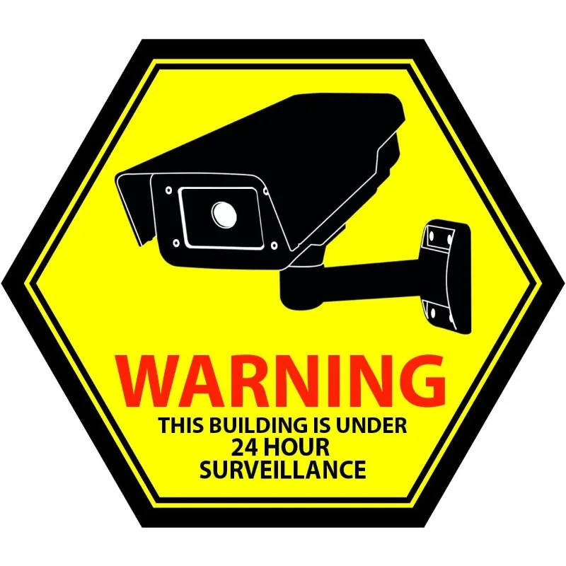 

Car decoration decal sticker Red Rectangular Front Adhesive Security Camera Decal 24-Hour Surveillance Recording 13cm PVC KK