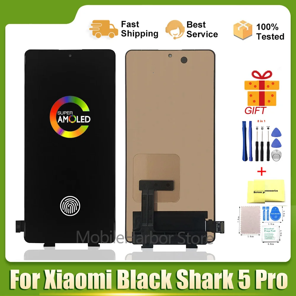 Amoled For Xiaomi Black Shark 5 Pro LCD Display Touch Screen Digitizer Assembly For BlackShark 5 Pro SHARK KTUS-H0 Display