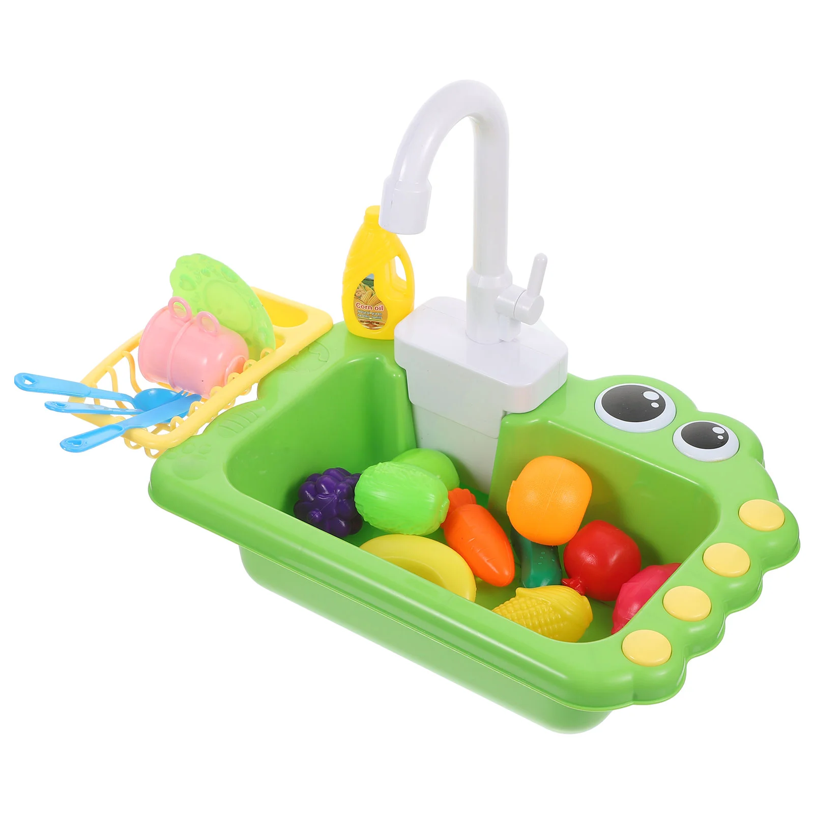 

Children's Dishwasher Toys Electric Sink Pretend Play Kitchen Role Play for Toddler Water Trough Dishwashing Simulated Avocado