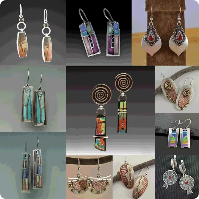 Винтажные узкие геометрические длинные висячие серьги, женские персонализированные серьги в стиле бохо, праздничные вечерние ювелирные аксессуары, подарки