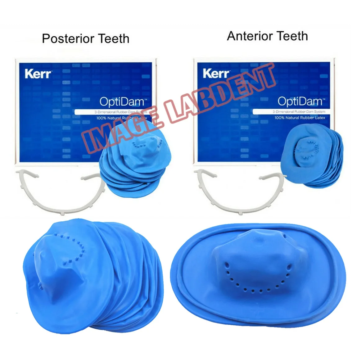 KERR OptiDam Dental 3D, dique de goma, superficie Posterior anterior, arco, Material de dique de látex Dental