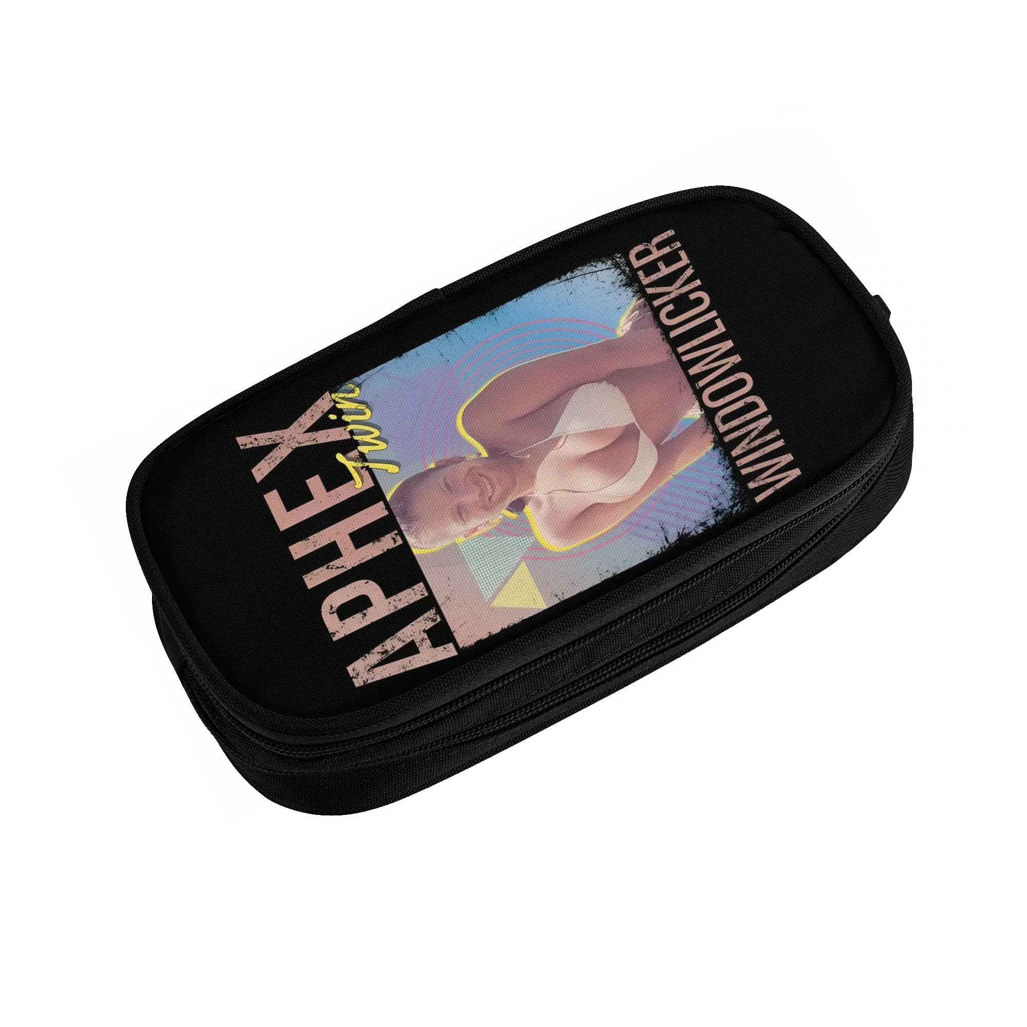 Cute Aphex Twin Electronic Music Pencil Case for Boys Girls British Musician Composer Large Capacity Pen Bag Box School Supplies