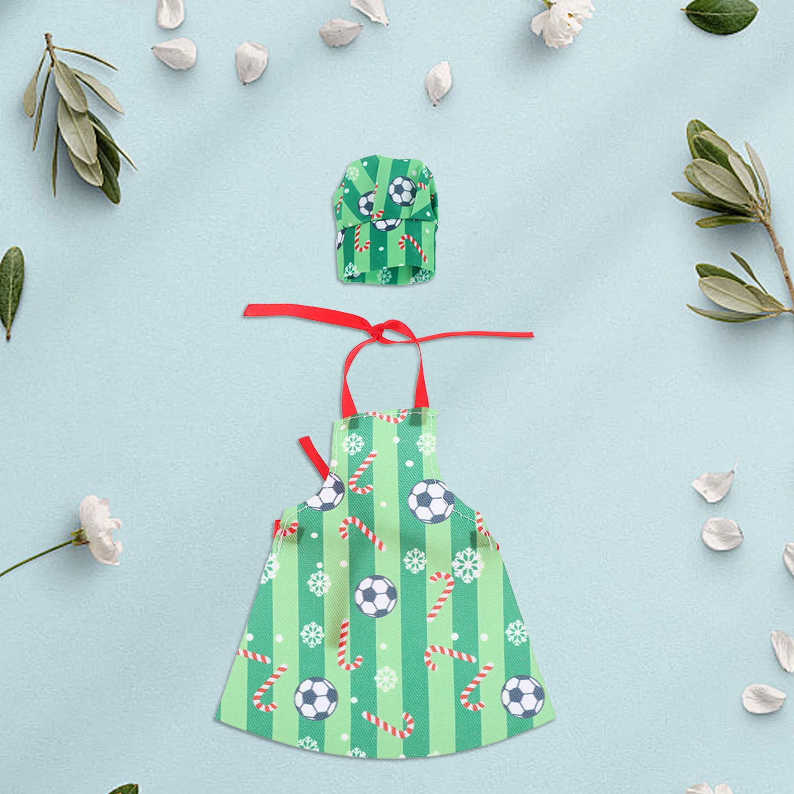 1 satz 1 Set Weihnachten Elf Bäcker Set Mini Schürze Chef Hut Weihnachten Kochen Kleidung Dress Up Zubehör Für Bjd Kinder Pretend spielen